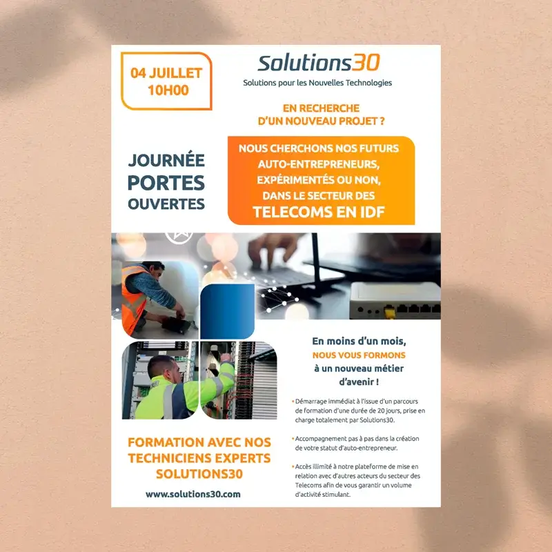 Affiche publicitaire sur un flyers.